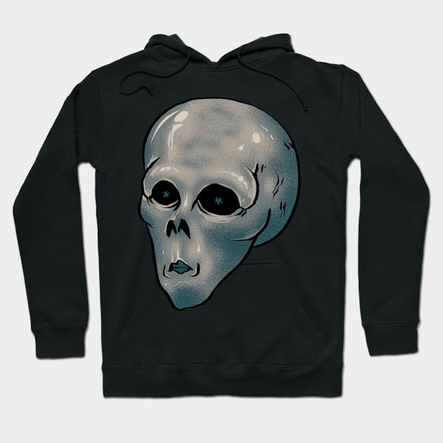 Big Head Alien Hoodie by marimasstudio